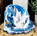 Ebros Nature's Nurture Mother Dragon Adoring White Baby Dragon Statue Home Decor Resin Fantasy Dragon Family Sculptural 6.75" Long