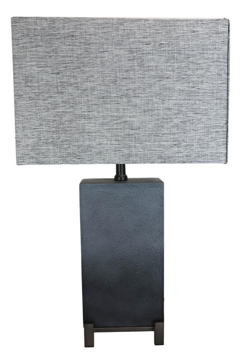 Contemporary Modern Elegant Grey Polystone Iron Metal Table Lamp With Shade 25"H