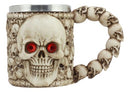 Ossuary Skeleton Heap Of Skulls Ghost Skull With Red Crystal Eyes Coffee Mug