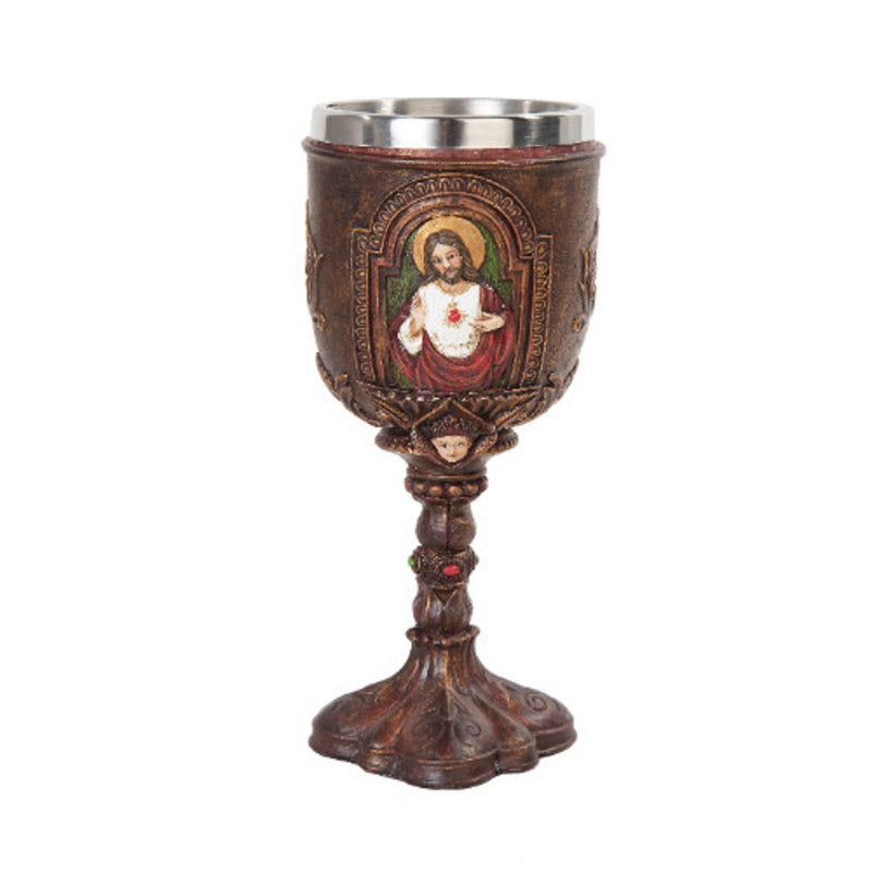 Ebros Sacred Heart of Jesus Christ HOLY Communion Wine Goblet Chalice Catholic