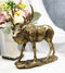 Large Wapiti Bull Elk Deer With Towering Antlers Rustic Statue In Gold Patina