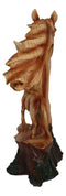 Rustic Western Stallion Horse Bust With Mustang Sculpture In Faux Wood Finish