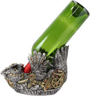 Ebros Steampunk Great Horned Owl Wine Bottle Holder with Painted Gearwork