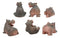 Ebros Whimsical Baby Hippo Set of 6 River Hippopotamus Small Figurines 3"H