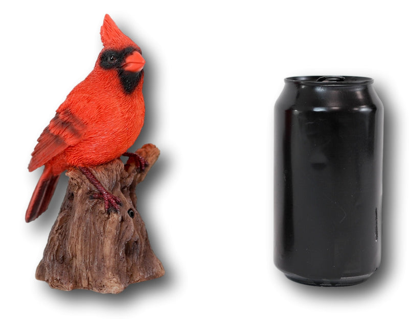 Ebros Cardinal Perching on Branch with Motion Activated Bird Sound Figurine