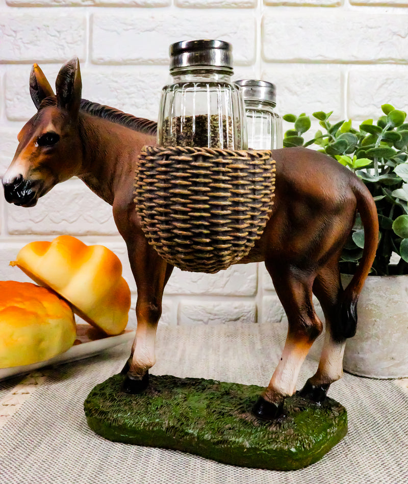 Ebros Rustic Country Farm Mule Carrying Saddlebags Salt Pepper Shakers Holder