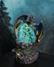 Blue Ice Dragon With Colorful LED Quartz Faux Geode Rock Crystal Cove Figurine