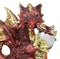 Metallic Red With Gold Streaks Dragon Holding Egg With Baby Hatchling Figurine