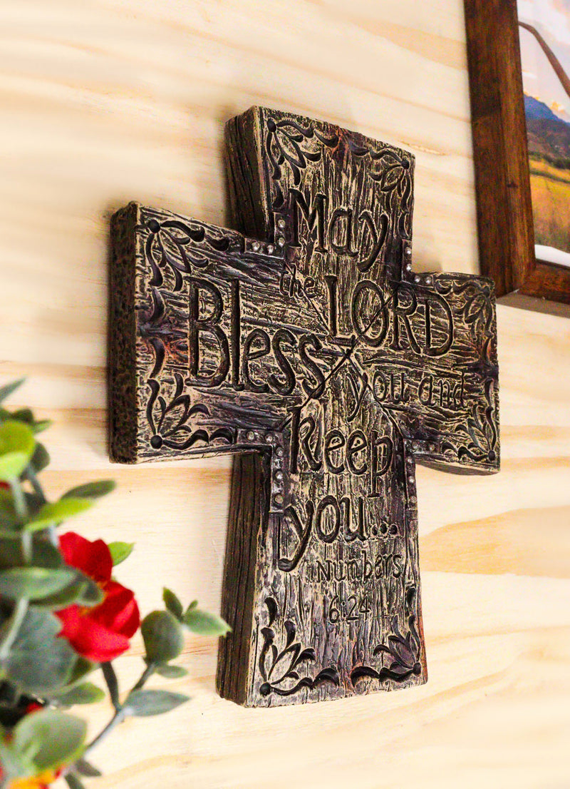 Rustic Bible Verse Numbers 6:24 May The Lord Bless You And Keep You Wall Cross