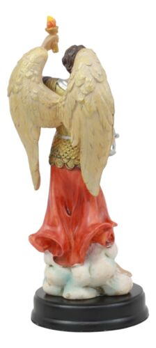 Catholic Church Archangel Saint Uriel With Holy Spirit Torch Statue With Base