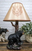 Roaming Forest North American Black Bear Desktop Table Lamp Decor Figurine 20"H