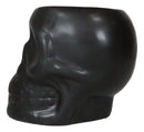 Matte Black Ceramic Day Of The Dead Ghastly Skull Planter Bowl Pot Figurine