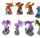 Ebros Ancient Mythical Fantasy Rune Elemental Dragon Figurine 12 Mini Collectible Set