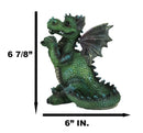 Fantasy Whimsical Adorable Cheering Green Dinosaur Dragon Collectible Figurine