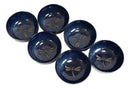 Pack Of 6 Japanese Midnight Blue Dragonfly Rice Soup Dessert Ceramic Bowls 18oz