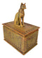 Egyptian Goddess Bastet Cat Eye Of Horus Sandstone Decorative Jewelry Box Figure