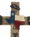 Rustic Western Lone Star Texas State Flag Barbed Wires Faux Wooden Wall Cross