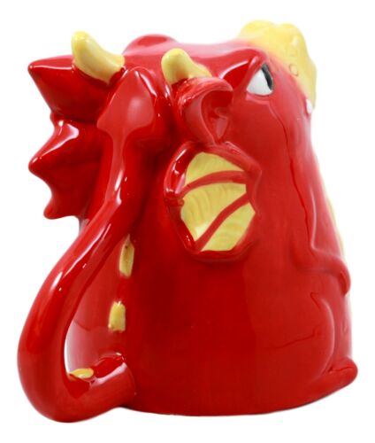 Topsy Turvy Ceramic Red Pyre Dragon Coffee Mug Drink Cup 11oz Collectible