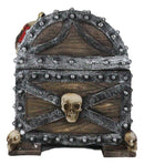 Large Caribbean Pirate Marauder Skull With Criss Cross Blades Treasure Chest Box