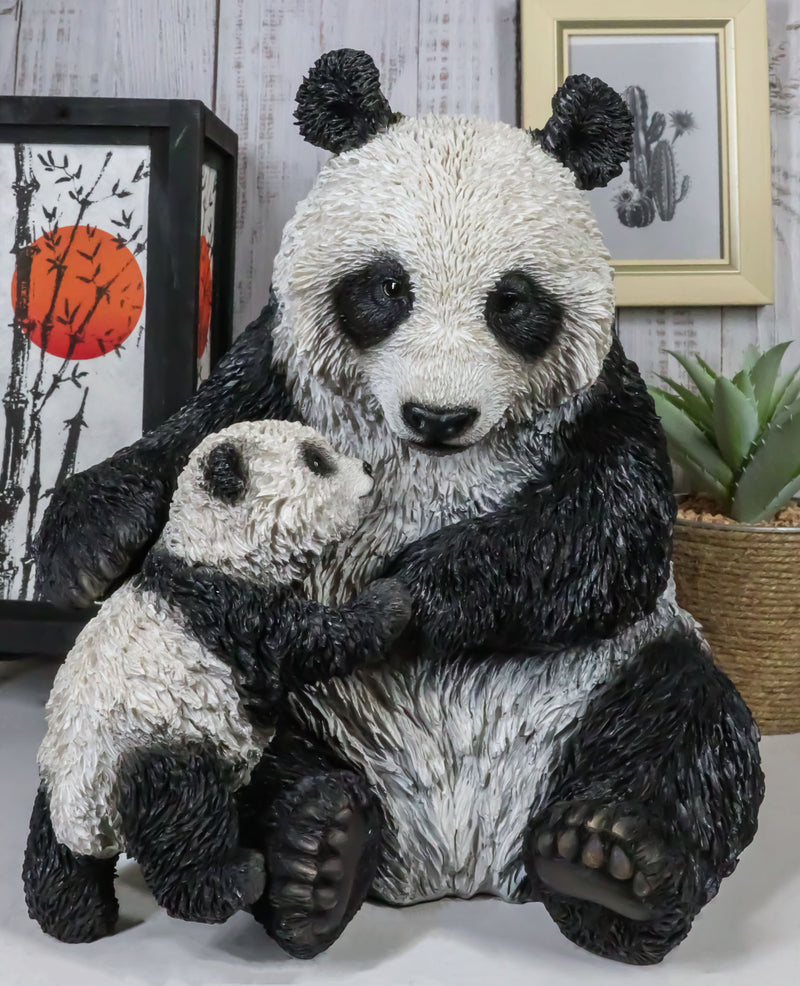Large Lifelike Adorable China Giant Panda Bear Mother With Cub Baby St–  Ebros Gift