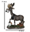 Drunken Donkey With Farmer Hat Smoking Pipe And Kicking Booze Bottle Figurine