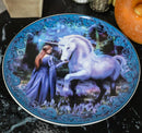 Set Of 4 Fantasy Enchanted Forest Sacred Unicorn And Maiden Dessert Salad Plates