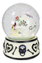 Black And White Hearts And Bones Day of the Dead Sugar Skull Small Water Globe