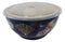 Ebros Set of 2 Ceramic Colorful Oriental Fans Portion Meal Bowls 3 Cups Airtight Lid