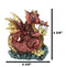 Metallic Red With Gold Streaks Dragon Holding Egg With Baby Hatchling Figurine