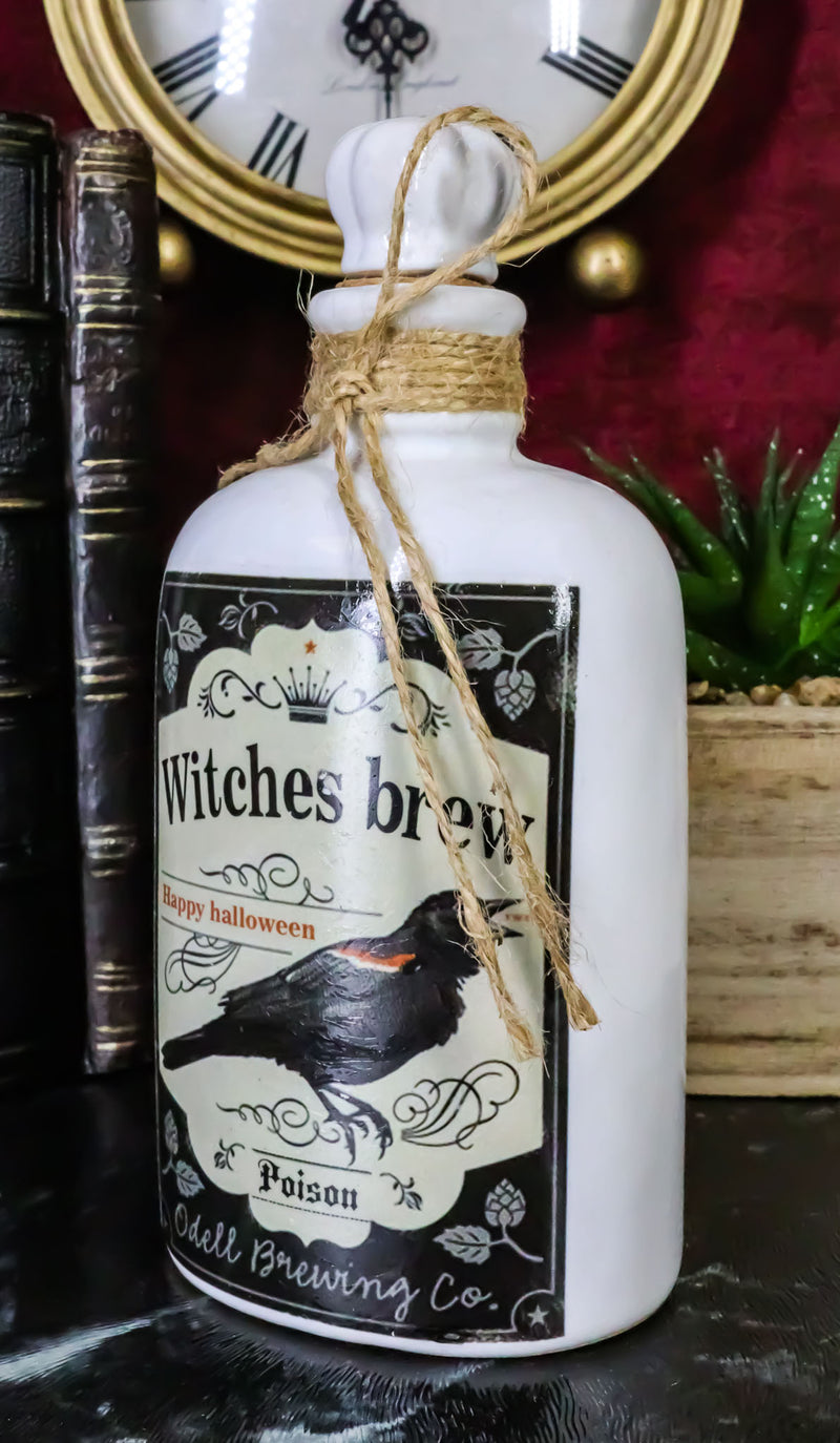 Ebros Gift Witches Raven Brew Happy Halloween Poison Ceramic Bottle