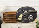 Ebros Rustic Cowboy Revolver Six Shooter Gun Western Star & Ropes Decorative Box 7"L