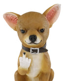 Ebros Feisty Taco Rude Chihuahua Puppy Dog Flipping The Bird Figurine Guest Greeter