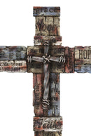 Rustic Western Christian Inspirational Words Of Faith Desktop Plaque Cross