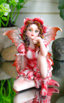 Ebros Miniature Fairy Garden Statue Pink Periwinkle Flower Fairy Collectible Figurine 3"H