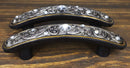 Set Of 4 Western Floral Filigree Lace Silver Bling Drawer Cabinet Bar Pulls