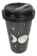 Triple Moon Waxing Full Waning Moons Bamboo Travel Mug Cup With Lid And Sleeve