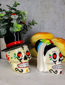 Day Of The Dead Bridal Wedding Bride And Groom Sugar Skulls Salt Pepper Shakers