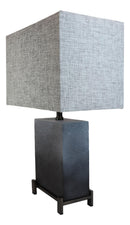 Contemporary Modern Elegant Grey Polystone Iron Metal Table Lamp With Shade