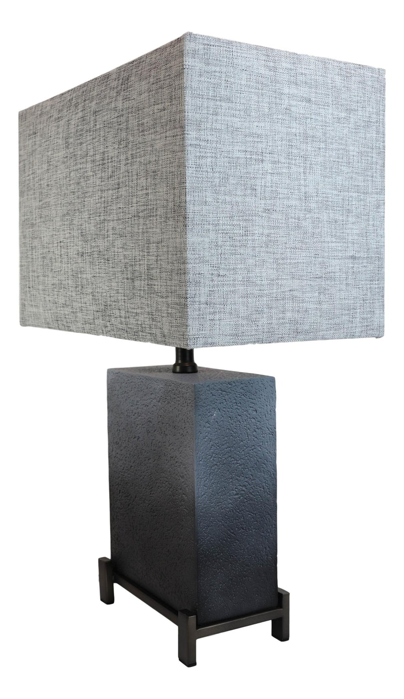 Contemporary Modern Elegant Grey Polystone Iron Metal Table Lamp With Shade