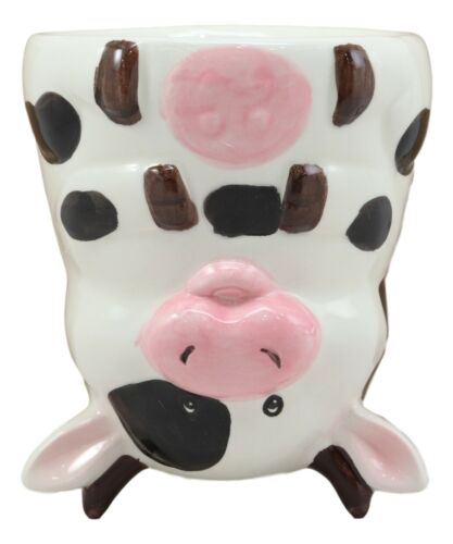 Topsy Turvy Ceramic Holstein Bovine Cow Coffee Mug Drink Cup 11oz Animal Farm