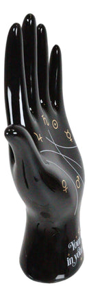 Black And White Fortune Teller Palmistry Hand Palms Ceramic Jewelry Holders Set