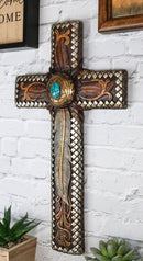 Rustic Western Native Indian Dreamcatcher Feathers Turquoise Rock Wall Cross