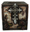 Rustic Southwestern Le Fleur Cross W/ Birch And Pinecones Tissue Box Holder Case