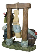 Bait And Tackle Wharf Sea Bass Fish With Fishing Pole Tied Up Fisherman Figurine