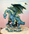 Ebros Large Blue Hyperion Water Behemoth Dragon Standing On Rock Figurine 11" H Decor