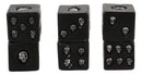 Ebros Small 0.75" Cube Skull Face Gaming Dice Set of 6 Matte Black Finish