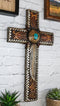 Rustic Western Native Indian Dreamcatcher Feathers Turquoise Rock Wall Cross