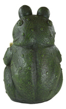 Ebros 10" H Whimsical Green Frog Toad Holding 'Don't Mind The Weeds' Sign Decor Statue