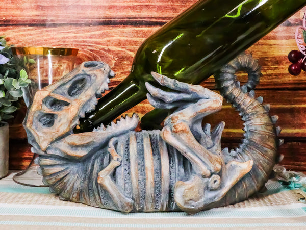 Ebros Dinosaur T-Rex Skeleton Rusted Fossil 11.5 Long Wine Bottle Hol–  Ebros Gift