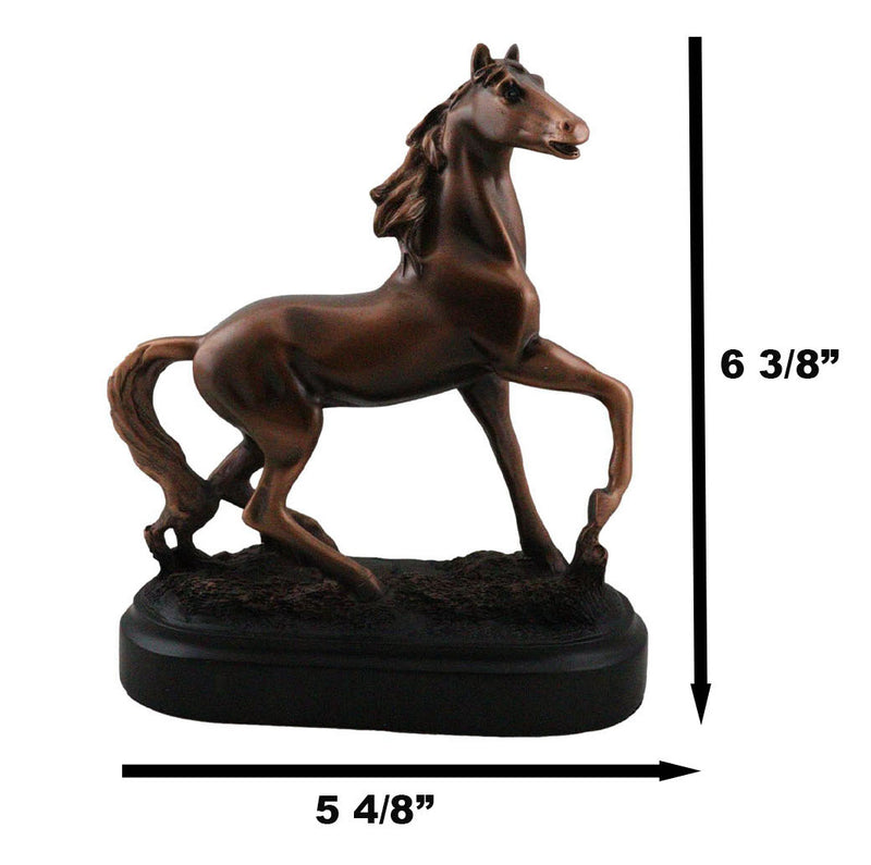 Rustic Western Country Equestrian Beauty Horse Bronzed Resin Figurine With Base